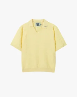 Nude Project Structure Knit Polo Yellow Sale