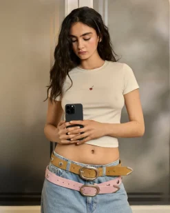 Nude Project Suede Belt Pink Online