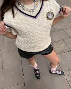 Nude Project Sunday Knit Vest Marshmallow New