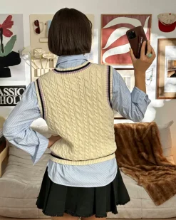 Nude Project Sunday Knit Vest Marshmallow New