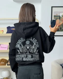 Nude Project Swans Hoodie Black Outlet