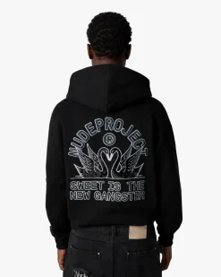 Nude Project Swans Hoodie Black Outlet