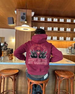 Nude Project Swans Hoodie Burgundy Hot