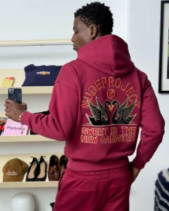 Nude Project Swans Hoodie Burgundy Hot