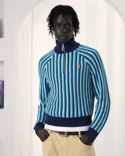 Nude Project Teteo Quarter-Zip Knit Blue Fashion