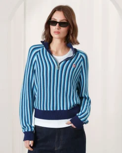 Nude Project Teteo Quarter-Zip Knit Blue Fashion