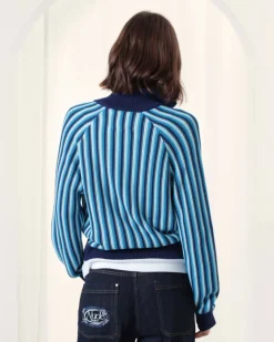 Nude Project Teteo Quarter-Zip Knit Blue Fashion