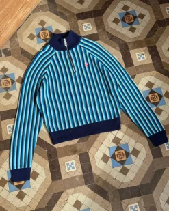 Nude Project Teteo Quarter-Zip Knit Blue Fashion