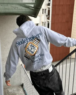 Nude Project Time Hoodie Grey Melange Outlet