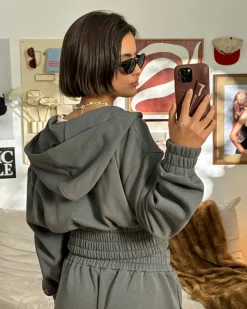 Nude Project Typa Day Cropped Hoodie Ash Hot