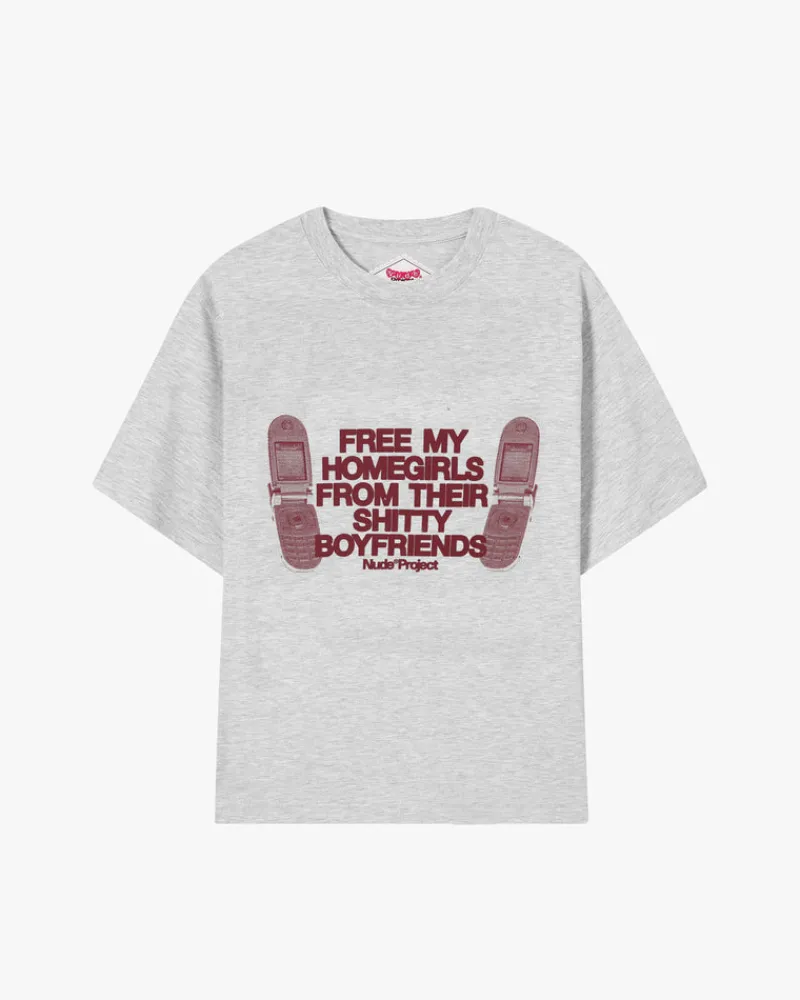 Nude Project Type Shit Tee Grey Fashion