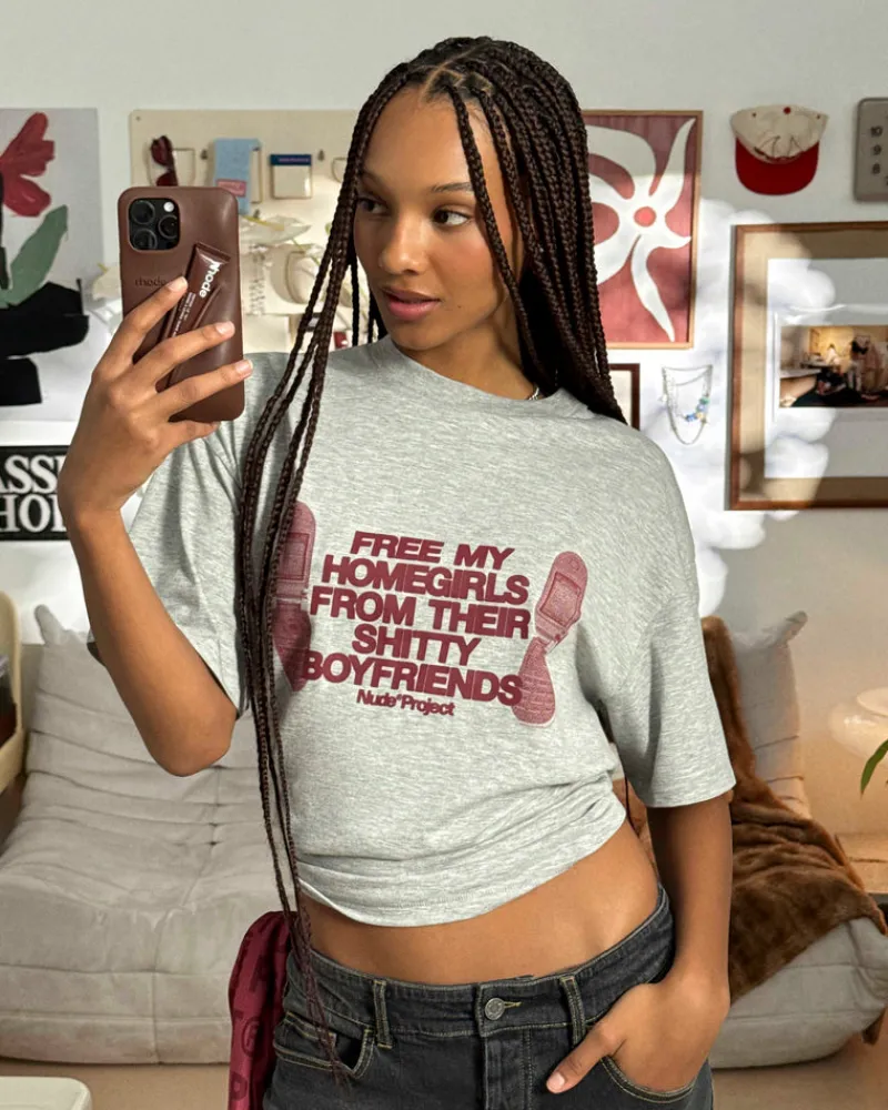 Nude Project Type Shit Tee Grey Fashion