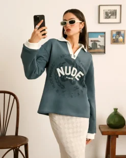 Nude Project Varsity Longsleeve Polo Clearance