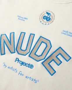 Nude Project Varsity Sweatshirt Marshmallow New