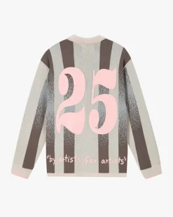 Nude Project Vizcaya Football Polo Knit Grey Clearance