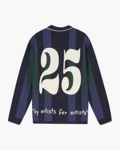 Nude Project Vizcaya Football Polo Knit Navy Blue Online