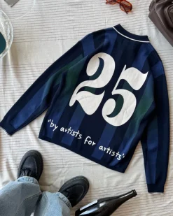 Nude Project Vizcaya Football Polo Knit Navy Blue Online