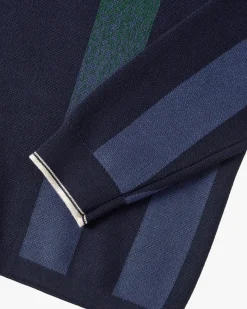 Nude Project Vizcaya Football Polo Knit Navy Blue Online