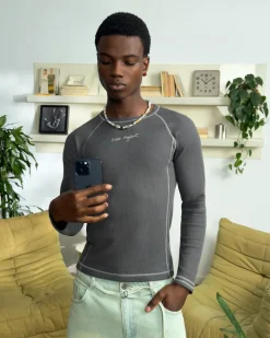 Nude Project Waffle Long-Sleeve Tee 2 Pack Marshmallow/Black Outlet