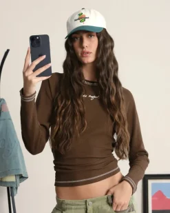 Nude Project Waffle Long-Sleeve Tee 2 Pack Cocoa/Navy Sale