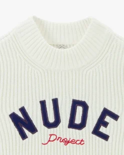 Nude Project Wifey Knit Cropped Sweater White Outlet