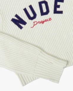 Nude Project Wifey Knit Cropped Sweater White Outlet