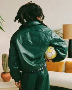 Nude Project World Cup Leather Bomber Jacket Outlet