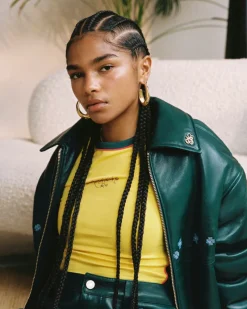 Nude Project World Cup Leather Bomber Jacket Outlet